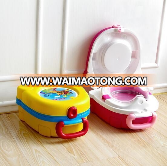 plastic school bag shaped portable travel baby potty training seat child toilet seat children potty with cover